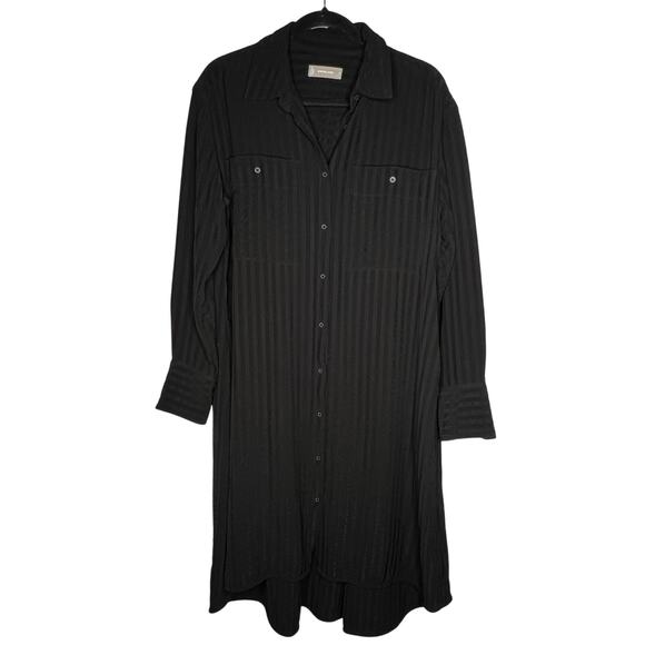Everlane Black City Stripe Oversized Shirt Dress Size Small - Picture 2 of 7